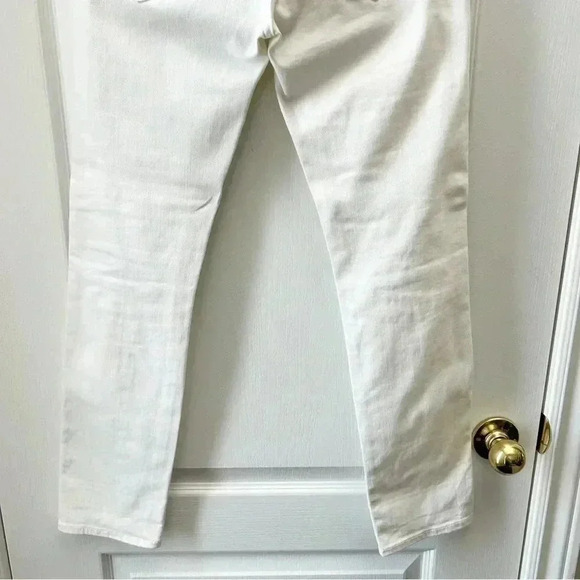 GAP High Rise Slim Straight Leg  Jeans Distressed White Denim Size 25 - Picture 12 of 16